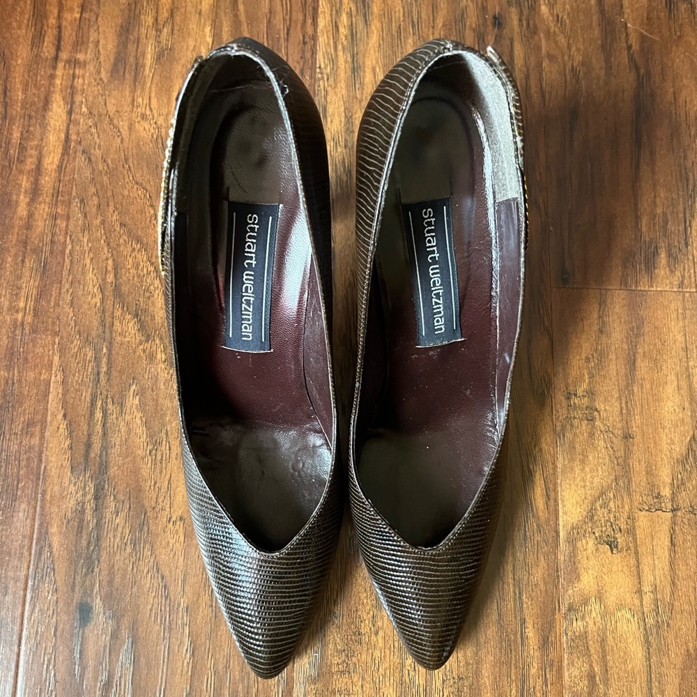 Stuart Weitzman Vintage Snake Lizard Pattern Pump… - image 4